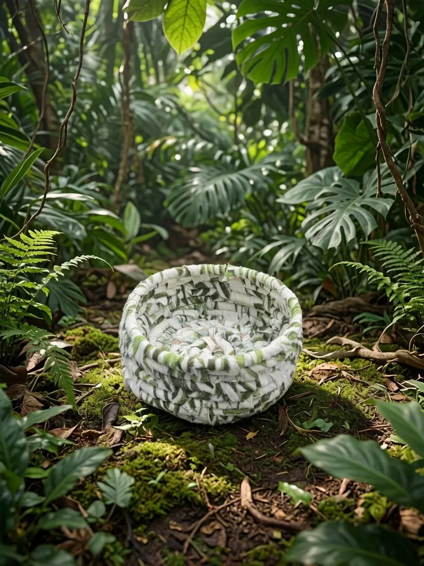 Handgemachter Stoffkorb "Botanical"